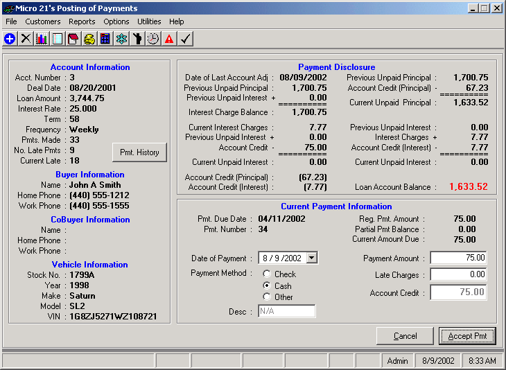 vehicle loan amortization
